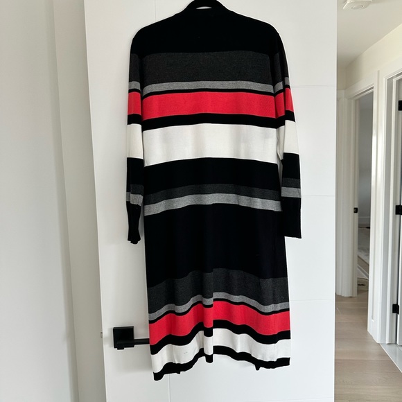 Striped Cardigan Sweater Duster Size L - Picture 3 of 4